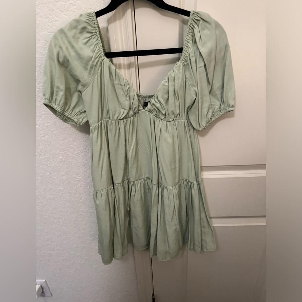 Light green tiered dress